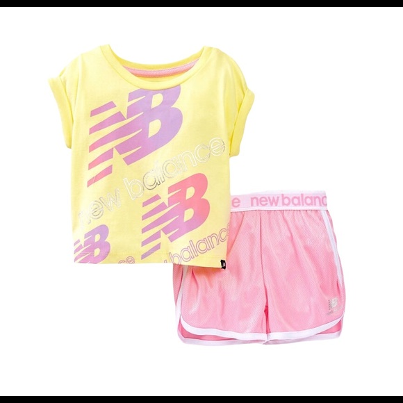 NEW BALANCE Lemon Haze Toddler Girls 2 Piece Graphic Set - Picture 1 of 5